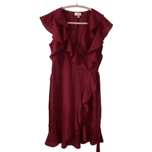 Lucy Paris Burgundy Ruffle Dress | Size Small | Cocktail Date Night Dressy